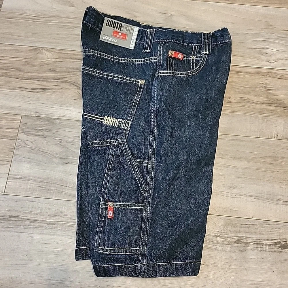 Southpole Shorts Boy 10 Blue Y2K Baggy‎ Denim Pockets Carpenter Flat Front VGT
